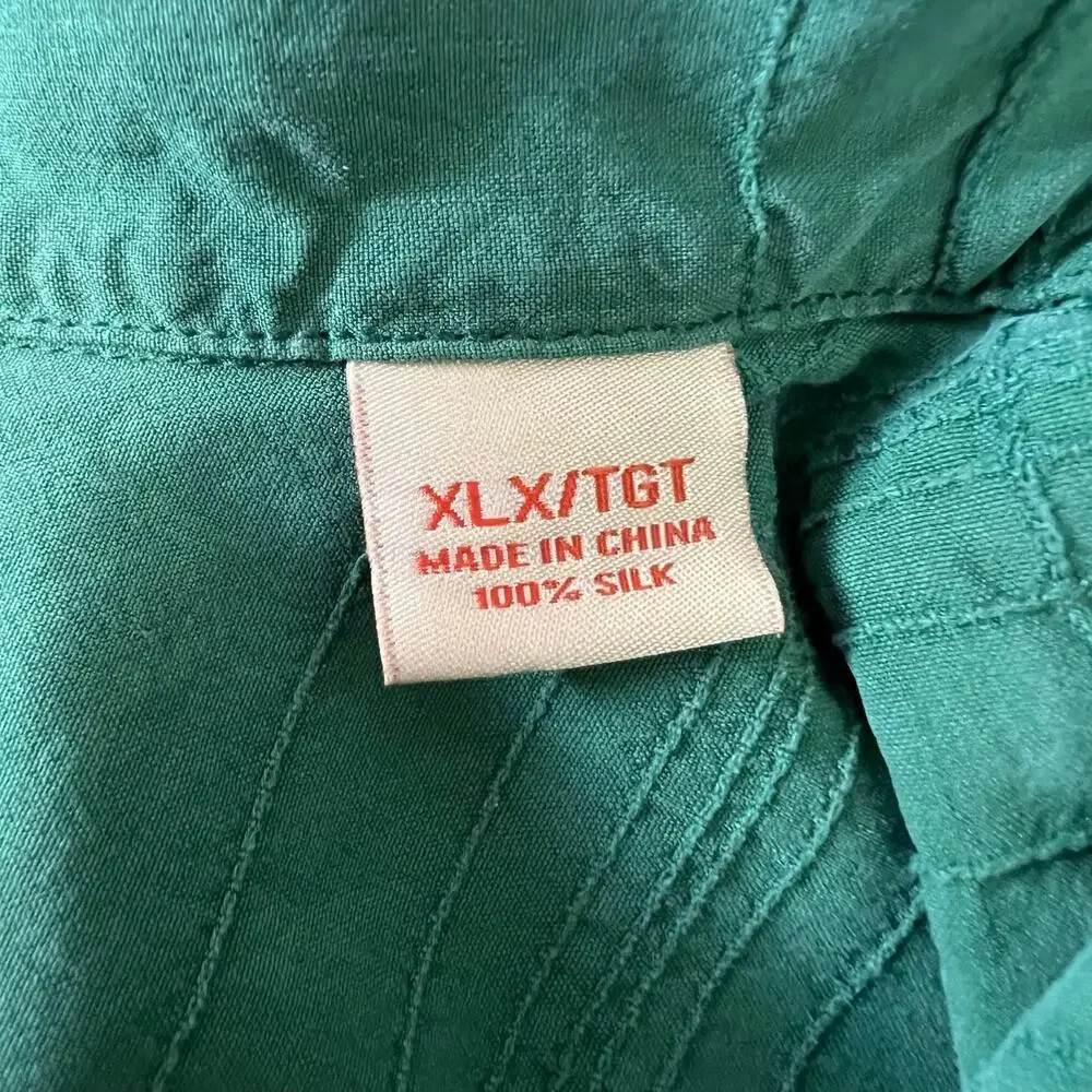 Tommy Bahama 100% Silk Shirt Mens XL Green Short Sleeve Button Up Hawaiian - Picture 4 of 8